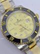 Swiss Rolex Submariner Watch 2-Tone Gold Dial Black Ceramic (3)_th.JPG